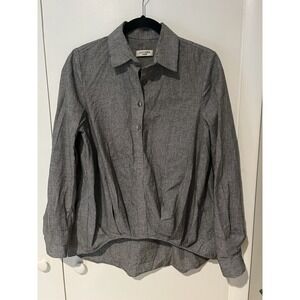 Jovonna‎ London Black And White Size Small High Low Pleated Hem Half Button